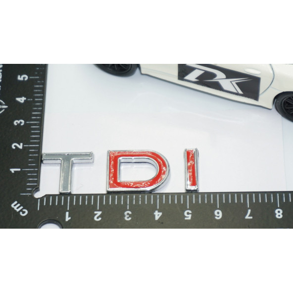 DK Tuning TDi Çift Kırmızı Bagaj Krom ABS Yazı Logo Volkswagen İle Uyumlu - 4