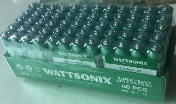Wattsonix R03 AAA İnce Kalem Pil 60'lı Paket