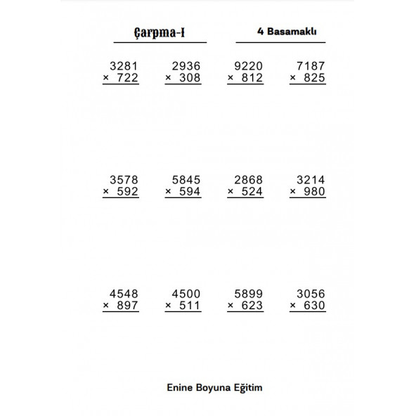 Herkes İçin Matematik Dört İşlem Alıştırmaları SÜPER KİTABI - 3