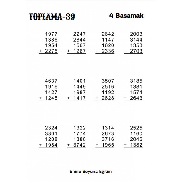 Herkes İçin Matematik Dört İşlem Alıştırmaları SÜPER KİTABI - 8