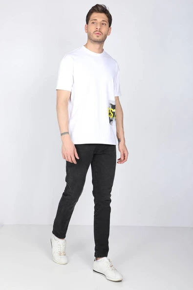 Erkek Siyah Straight Fit Jean Pantolon - Resim 5