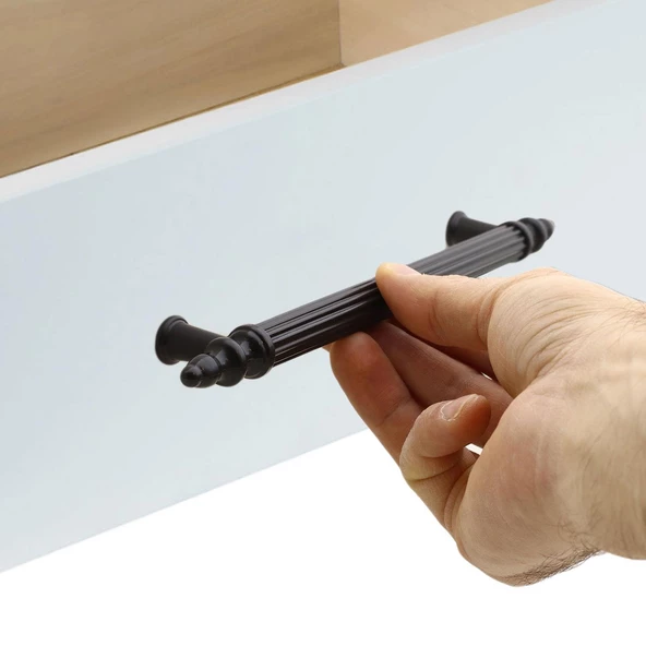 Polavit 160 Mm (SERT PLASTİK) Siyah Mobilya Çekmece Mutfak Dolap Dolabı Kulpu Kulbu Kulpları 5 Adet - 2