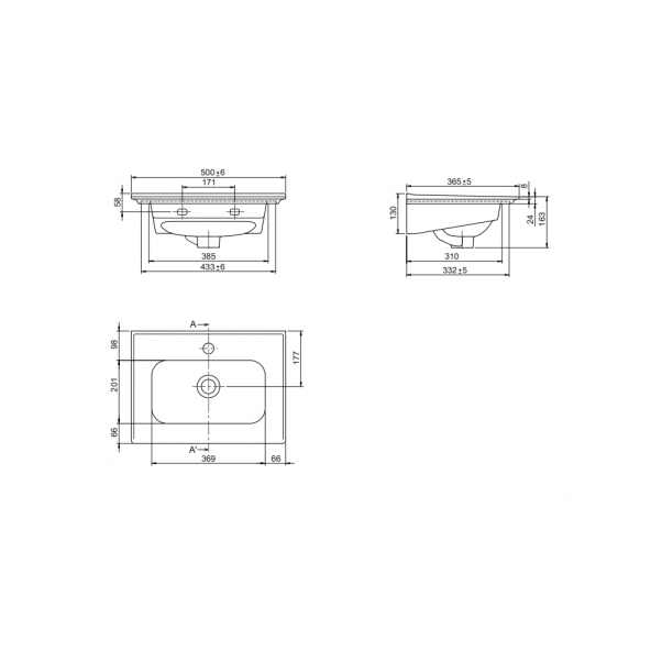Turkuaz Blue 50x35 cm Etejer Uyumlu Lavabo - 2