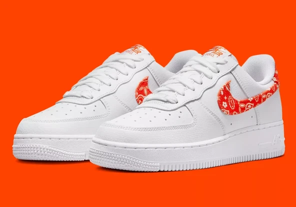 Nike Air Force 1 '07 Low DJ9942 102 Orange Paisley Sneaker Günlük Spor Ayakkabı - 4