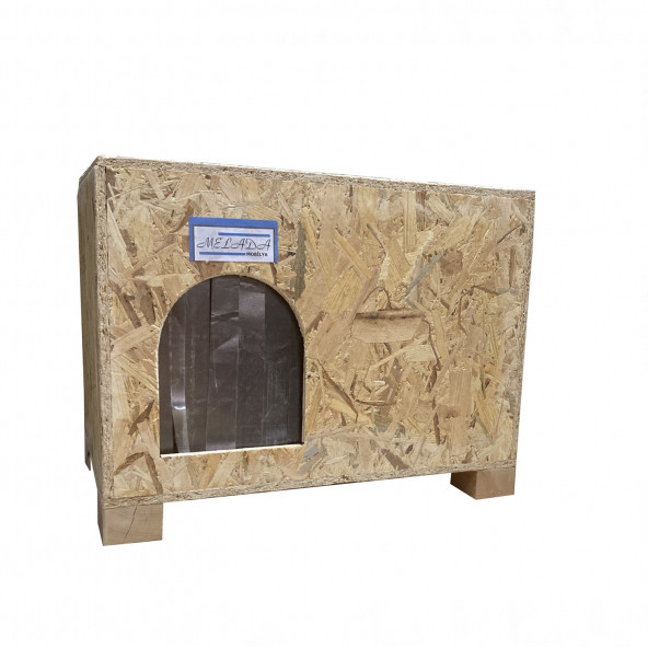 Melada Kedi Evi Dış Ortam Uygun Ahşap Kedi Evi OSB 53x41x35 cm - 2