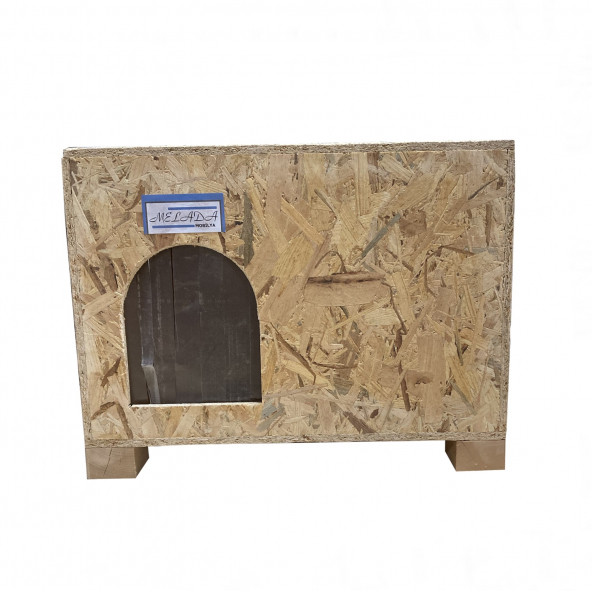 Melada Kedi Evi Dış Ortam Uygun Ahşap Kedi Evi OSB Minderli 53x41x35 cm - 2