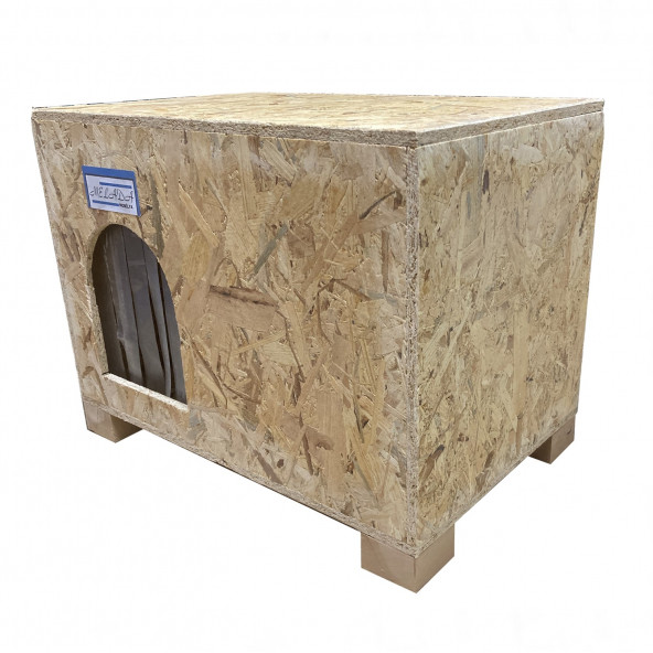 Melada Kedi Evi Dış Ortam Uygun Ahşap Kedi Evi OSB Minderli 53x41x35 cm - 4