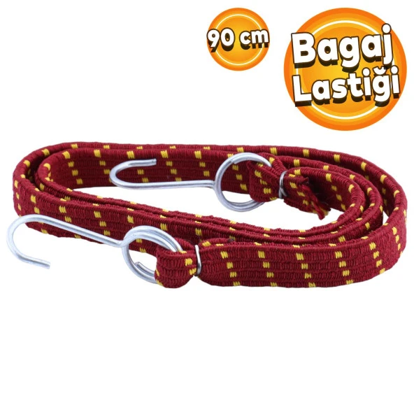 Geniş Kancalı Oto Araç Araba Bagaj Lastiği Bisiklet Sabitleme Yük Taşıma Lastik 20 mm x 90 cm