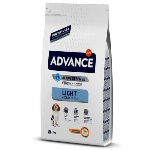 Advance Medium Light Tavuklu Orta Irk Yetişkin Diyet Köpek Maması 3 KG