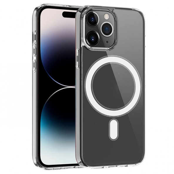 iPhone 14 Pro 6.1inç Magsafe Uyumlu Manyetik Sert Silikon Kılıf