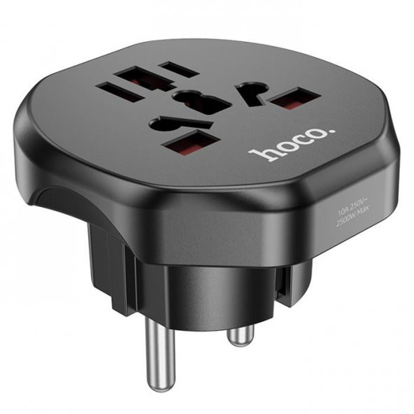 Polham 250V 10A Ultra Güçlü Akım Korumalı Amerikan ve Avrupa Tipi Priz Dönüştürücü, Isınmaz
