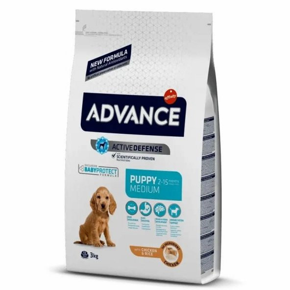 Advance Puppy Tavuklu ve Pirinçli Orta Irk Yavru Köpek Maması 3 KG