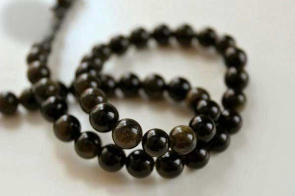 Golden & Siyah Obsidyen Taşı 8mmadet