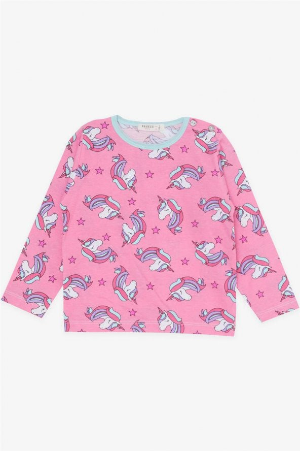 Kız Bebek Pijama Takımı Unicorn Desenli , Pembe - 3