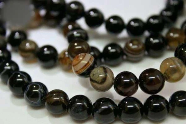 Akik Taşı 8mm/10adet (4102) - Resim 2