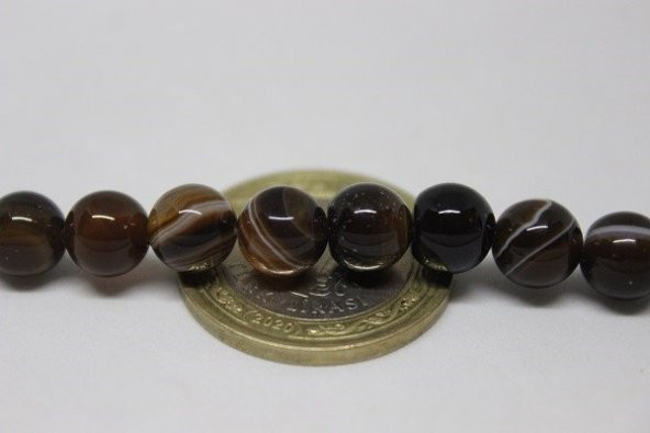 Akik Taşı 8mm/adet (3605) - Resim 3