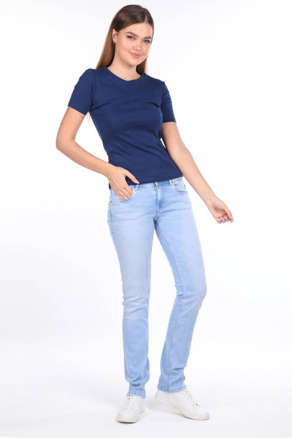Kadın Buz Mavisi Düşük Bel Boyfriend Jean Pantolon - 4