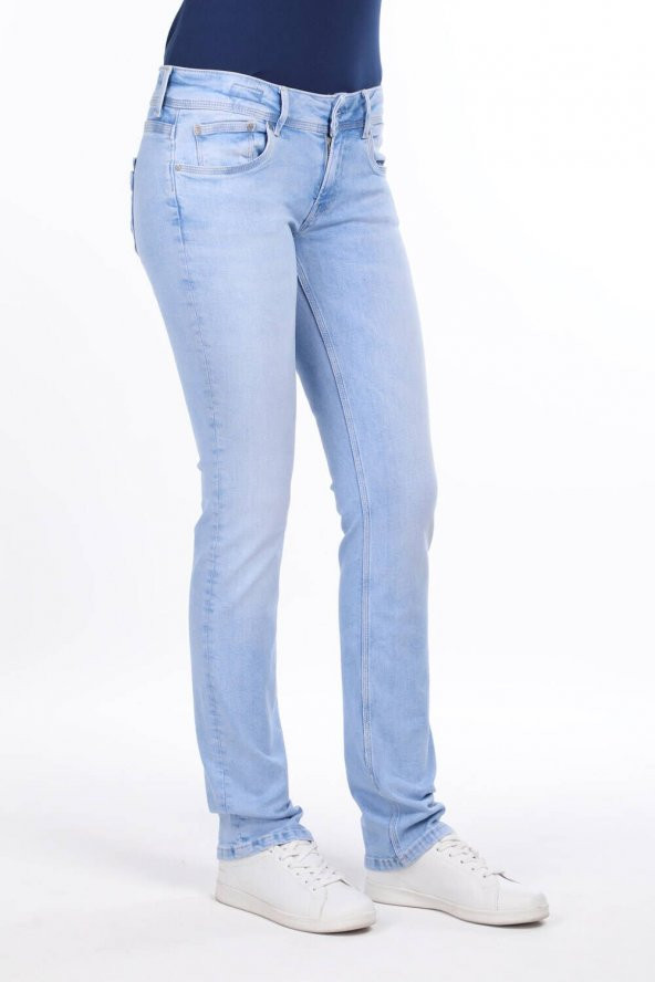 Kadın Buz Mavisi Düşük Bel Boyfriend Jean Pantolon - 6
