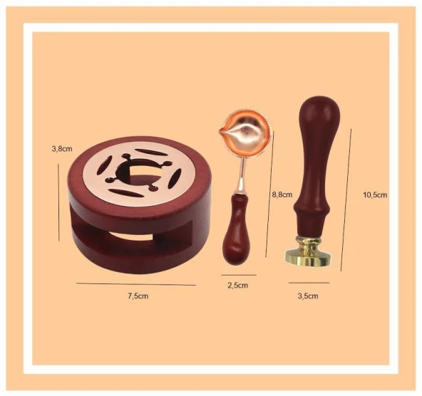 Davetiye Mum Mühürü Uygulama Seti Kahverengi 337 Bahar Dalı - Resim 2