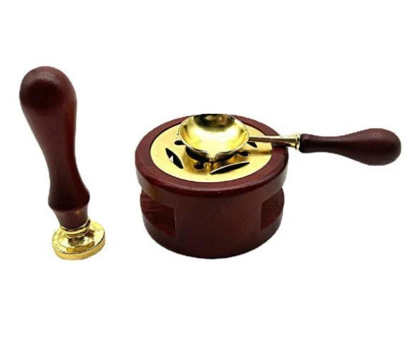 Davetiye Mum Mühürü Uygulama Seti Kahverengi 811 Gül Desen - Resim 8