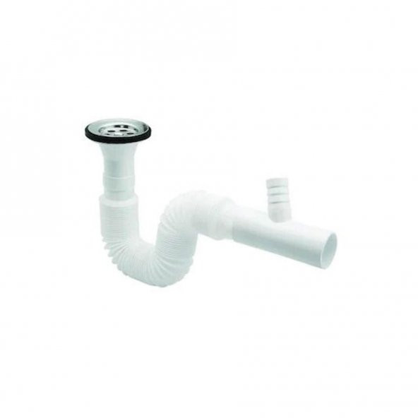 Girist Körüklü Çamaşır Bulaşık Makinası Çıkışlı Lavabo Sifonu 80 Cm