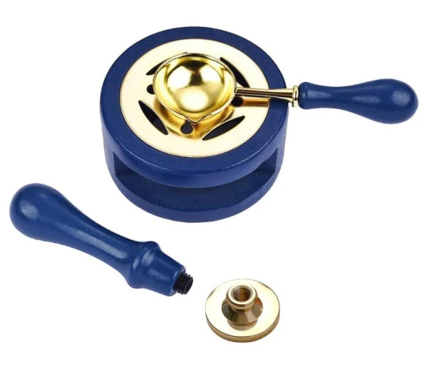 Davetiye Mum Mühürü Uygulama Seti Lacivert Renk 355 Dal Yaprak - Resim 3