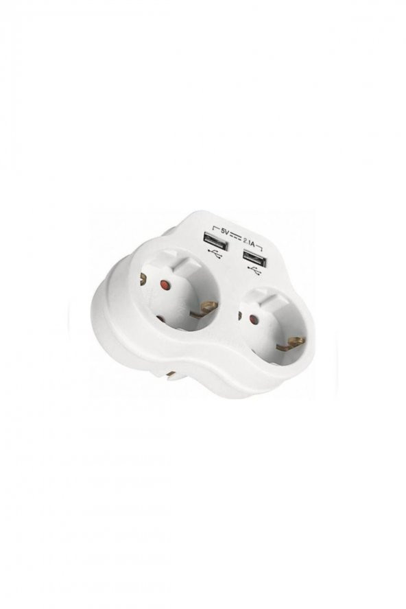 2 Li Topraklı Ve 2 Usb Çıkışlı Fiş Priz (2,1 A) - 1