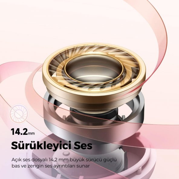 Soundpeats Air3 Deluxe HS Bluetooth 5.2 Hi-Res Kablosuz Kulak içi Kulaklık Pembe - 3
