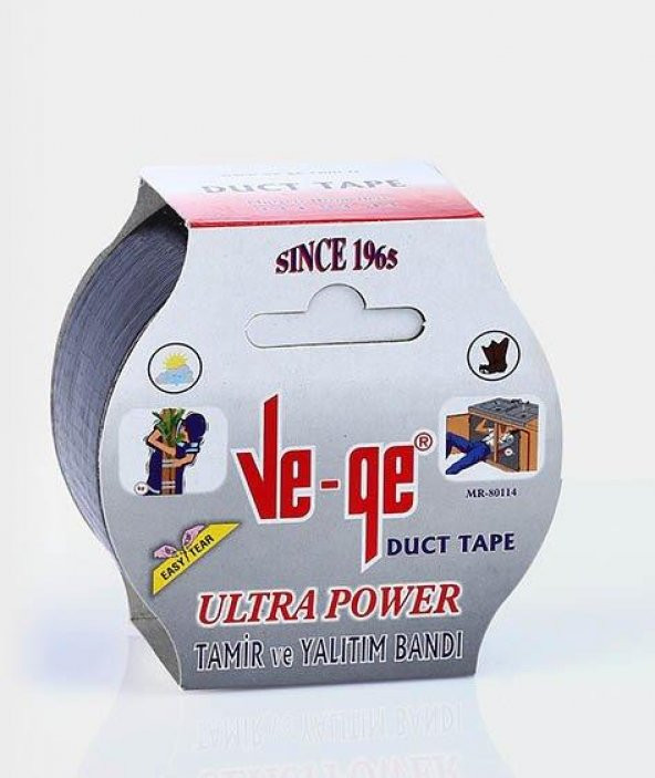 VEGE 50mm x 10 mt Duck Tamir Bandı GRİ