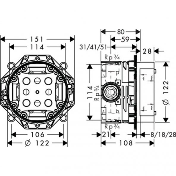 Hansgrohe İbox Ankastre Banyo İç Set - Resim 2