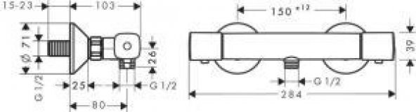 Hansgrohe Ecostat Termostatik Duş Bataryası - 2