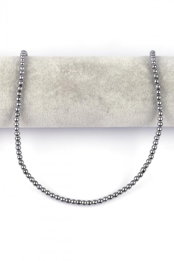 Gümüş Gri Hematit Doğal Taş Dizi 4 mm Küre Kesim - Resim 2