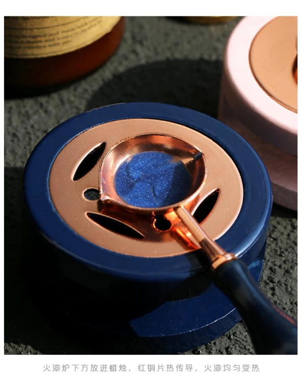 Davetiye Mum Mühürü Uygulama Seti Lacivert Renk 917 Kelebek - Resim 10