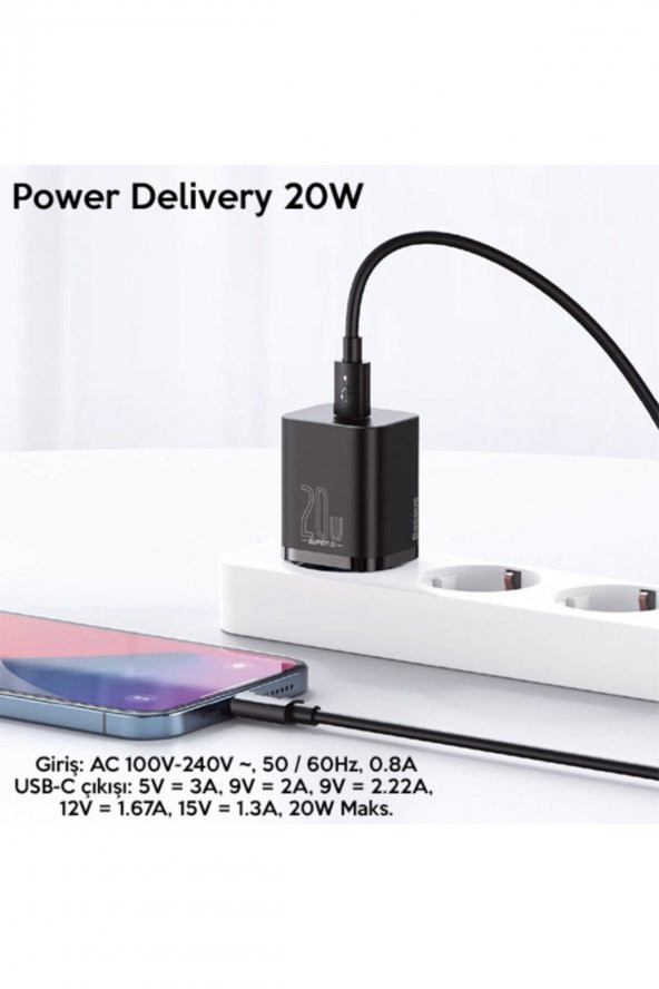 Super Si 20w Pd Type-c Hızlı Şarj Adaptörü Hızlı Şarj Aleti 20w Iphone 12-11 Hızlı Şarj - 3