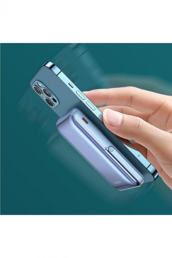 Mc-0692 15w Magsafe 10000mah Ekranlı Powerbank Mavi - 3