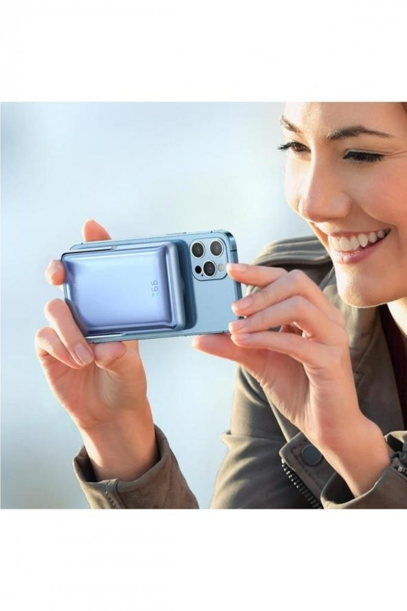 Mc-0692 15w Magsafe 10000mah Ekranlı Powerbank Mavi - 2