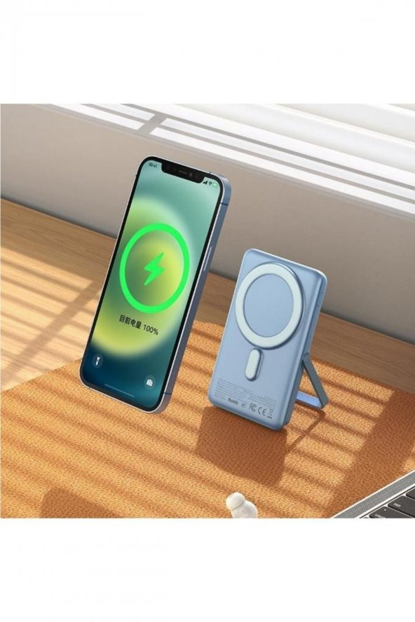 Mc-0692 15w Magsafe 10000mah Ekranlı Powerbank Mavi - 4