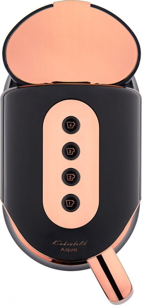 Korkmaz Kahvekolik Deluxe Aqua SiyahRosagold Kahve Makinası A862-04 - 2