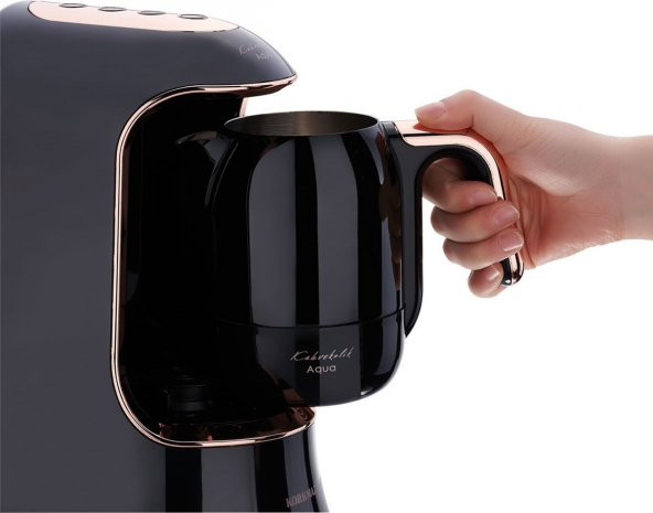 Korkmaz Kahvekolik Deluxe Aqua SiyahRosagold Kahve Makinası A862-04 - 3