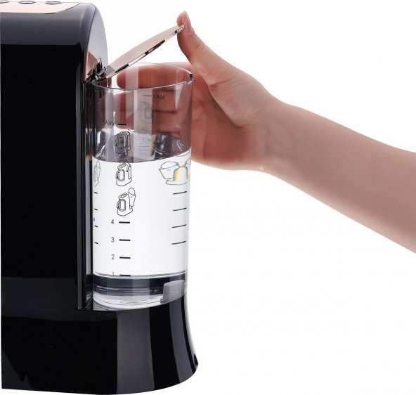 Korkmaz Kahvekolik Deluxe Aqua SiyahRosagold Kahve Makinası A862-04 - 4