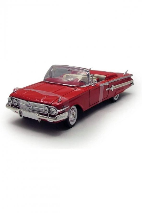 1960 Chevy Impala 1/18 Ölçek Diecast Model Araba Kırmızı