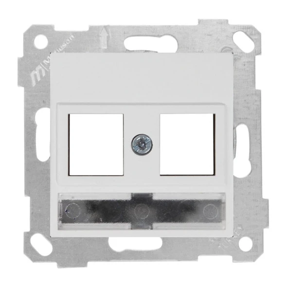 Mutlusan Rita Beyaz Mekanizma + Tuş Etiketli Telefon Data Priz (Konnektörsüz)