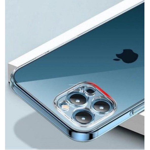 Apple iPhone 13 Pro Kamera Korumalı Şeffaf Tıpalı Silikon Kılıf - 2