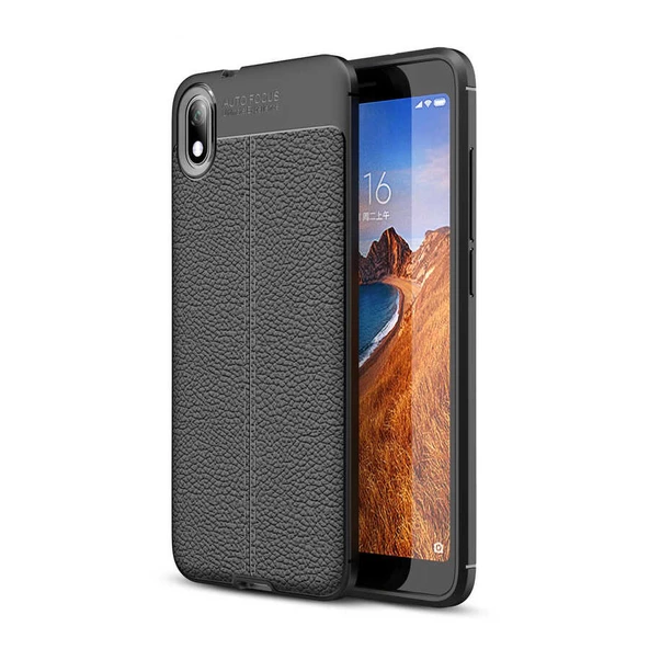 Gpack Xiaomi Redmi 7a Kılıf Niss Silikon Deri Görünümlü  Nano