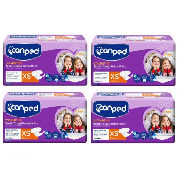 Canped Belbantlı Extra Küçük 30 Lu Hasta Bezi XS x 4 Adet