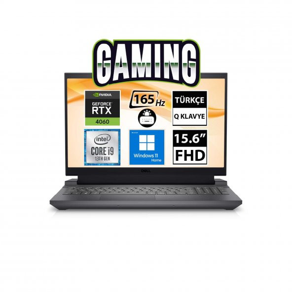 Dell G15 5530 G55302401017H01 i9-13900HX 32GB 512SSD+1TBSSD RTX4060 15.6" FullHD W11H Taşınabilir Bilgisayar