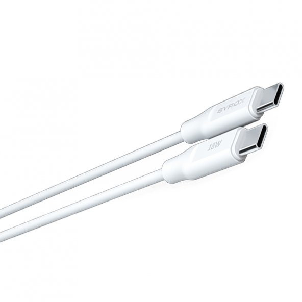 Syrox PD18T Type-C to Type-C Kablolu 18W PD 3A Hızlı Şarj Aleti Set - 2