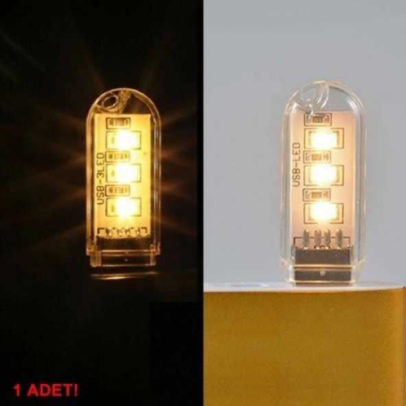 FİLONLİNE FAC-01 TAŞINABİLİR MİNİ USB 3 LED GÜNIŞIĞI LAMBA 5730 SMD KAMP STİCK LED  GECE LAMBASI - 4