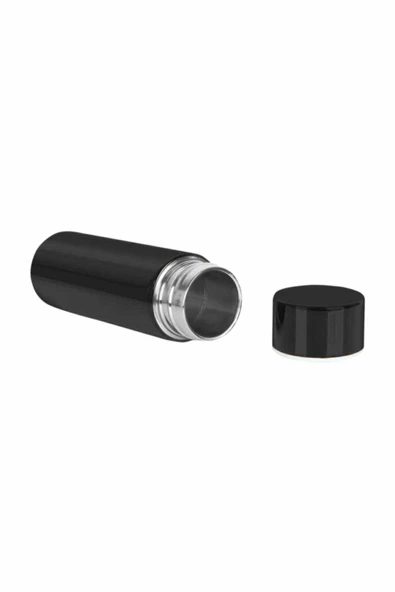 150 ml Cep Tipi Mini Ufak Kaliteli 304 Çelik Çift Katmalı Termos Siyah - 5