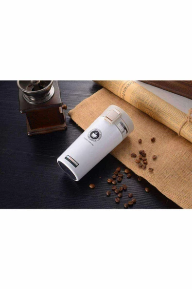 Kaliteli Paslanmaz Çelik Çift Katman Katman Kahve Fincanı Araç 380 ml Termos Bardak Beyaz - 3